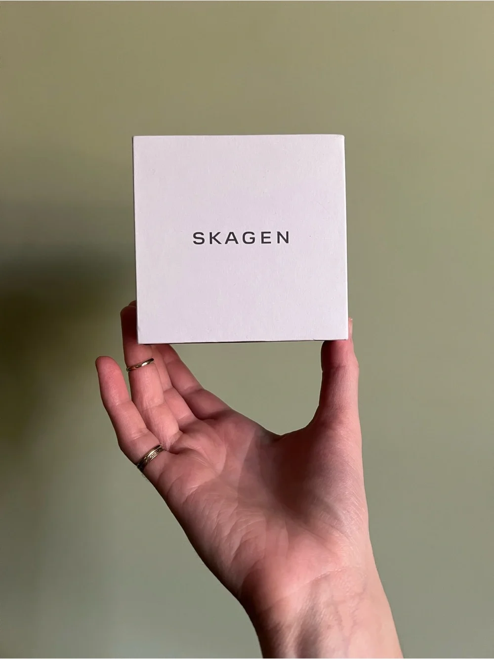 Skagen Denmark Anita Wristwatch, Leather Strap, Blue Chrome with Gold Hardware